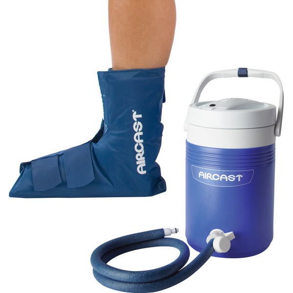 Aircast Cryo/Cuff Cold Therapy: Ankle Cryo/Cuff with Non-Motorized (Gravity-Fed) Cooler, One Size Fits Most
