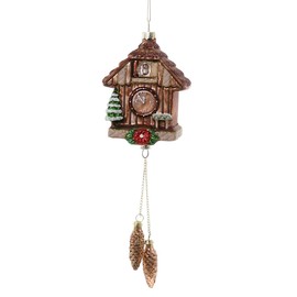 The Bridge Collection Cuckoo Clock Ornament - Cuckoo Bird Clock Christmas Tree Ornaments - Vintage German Cuckoo Clock Ornament