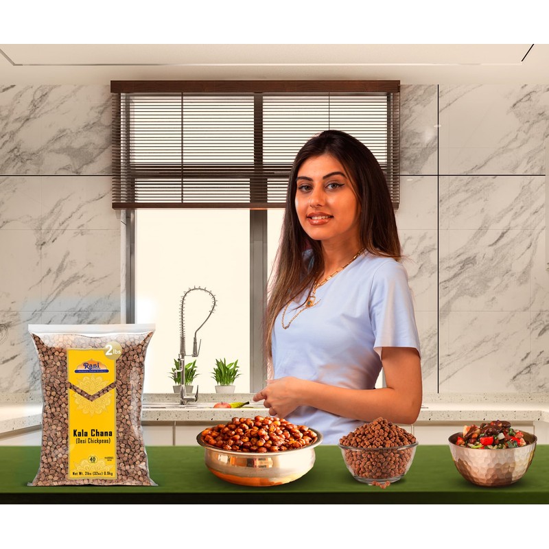 Rani Kala Chana (Desi Chickpeas Chana with skin) 32oz (2lbs)