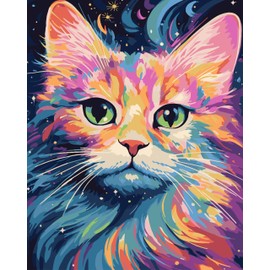 SDYJQ Paint by Numbers Kit for Adults,Cat Adult Paint by Number Kits,Painting Kits for Adults Animal,Suitable for Home Wall Decoration 16x20 in