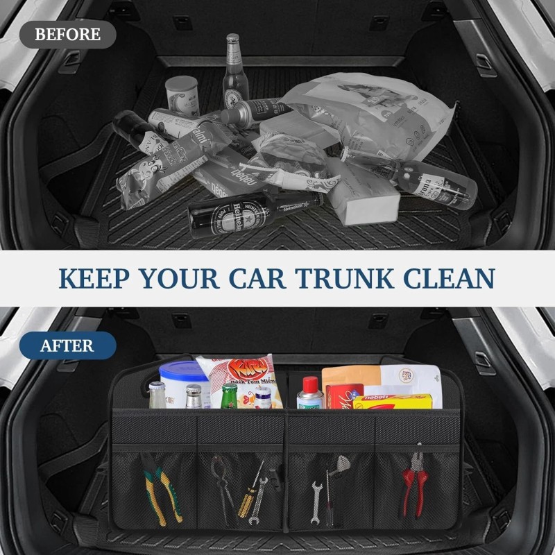Car Trunk Organizer – Large Capacity, Waterproof, Collapsible for SUV