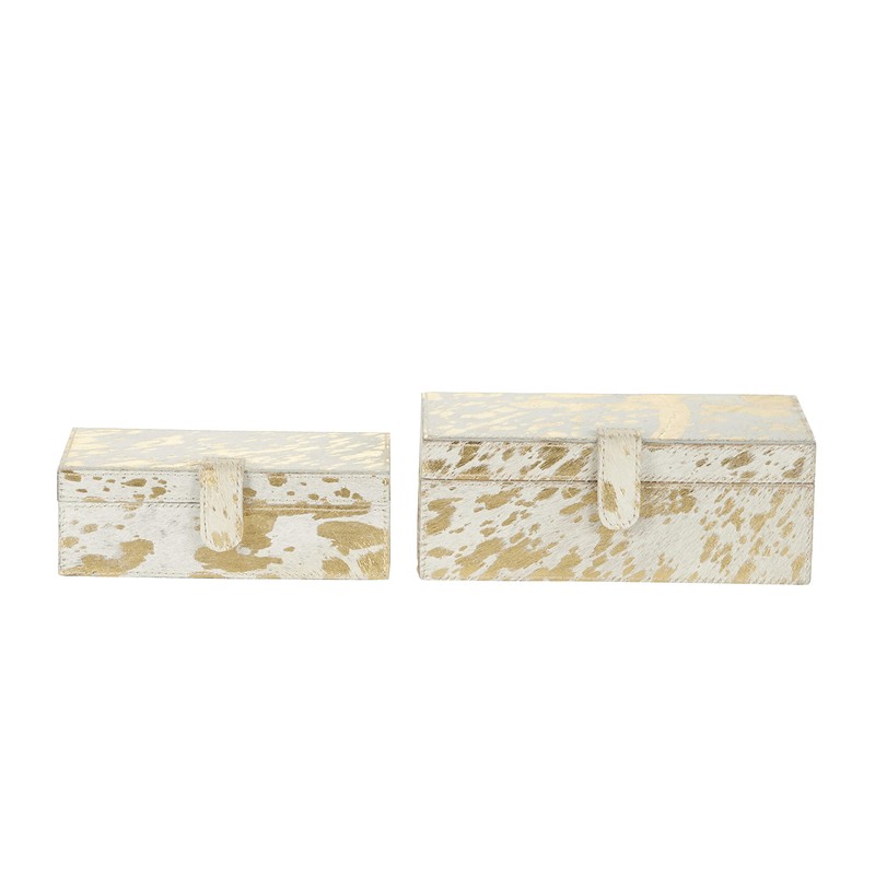 Deco 79 Leather Handmade Decorative Box Decorative Keepsake Boxes with