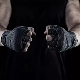 2 Piezas Vendas De Box Semielasticas De 5m Boxeo Vmim Color Negro