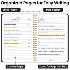 CICPAP Lined Spiral Journal Notebook, A5 College Ruled Notebook for Journaling, Note-Taking, and Daily Planning, Durable Hardcover with an Elegant Design, Black