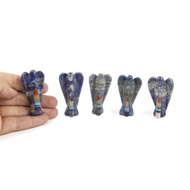 Beverly Oaks A-Grade Healing Crystals Guardian Angel - Chakra Obelisk Gemstone Angel Figurine - Crystal Angel for Good Luck, Prayer and Home Decor (Lapis Lazuli)