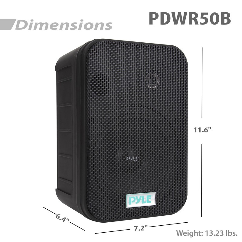 6.5'' Indoor/Outdoor Waterproof Speakers (Black)