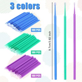 300pcs Sewing Machine Cleaning Brushes, Nook Cranny Silicone Machine Cleaning Tools S/M/L Tiny Pointed Tips Sewing Machine Swabs Sticks 3 Colors for Cleaner Paint Sewing Machine Supplies