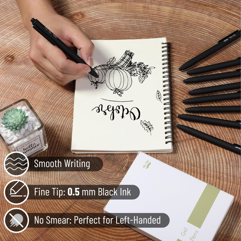 Mr. Pen Retractable Pens - Black Ink Fine Point 0.5