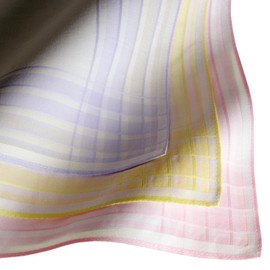 Pack of 3 Ladies Premium 100% Combed Cotton Handkerchiefs 35cm x 35cm Model P02, assorted colours