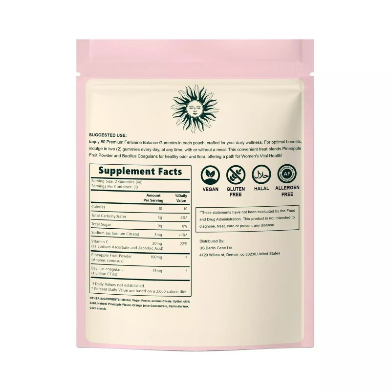 Vital Source Feminine Balance Gummies - Hawaiian Pineapple 60 Gummies