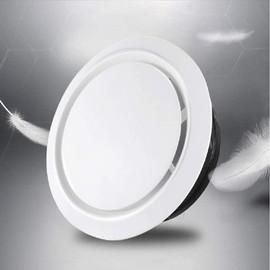 Tyenaza 100 mm White Plate Valve, ABS Adjustable Vent Cover on Ceiling or Wall Exhaust Ceiling Valve 4 Sizes Round Ventilation Grille for Exhaust Fan, Pipe Fan