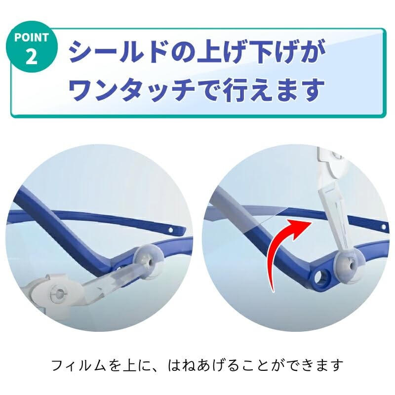 MeGUARD Face Shield, Frame, Lightweight, Flip-up, Anti-Fog, Clear Vision, Headband
