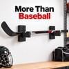 2-Piece Wooden Wall-Mount Baseball Bat Holder Display Rack with Soft