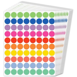 StickerTag 1600 PCS 3/4 Inch Colored Dot Stickers, 10 Colors Circle Price Stickers, Round Color Coding Labels for Office, Home, Teaching Events, Garage Sales - 20 Sheets