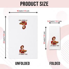 GOSJINNK Funny Kitchen Towels I'm Baked Too Dish Towels Retro Sassy Housewife Towels for Kitchen Decor Sweet Housewarming Gifts BBQ Baking Cooking Towels Gifts for Women Hostess Sister Chef Friend