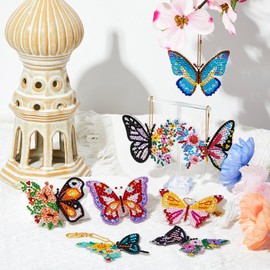 Henoyso 24 Pcs Hummingbird Diamond Painting Keychains Diamond Art Key Chains DIY 5d Double Sided Drill Kit Painting Ornaments Set for Adult Art Craft Supplies Gift Accessories(Hummingbird)