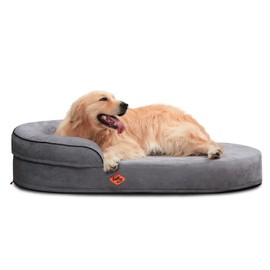 Laifug Memory Foam Oval Dog Bed (54x36x12Inches, Dark Gray), Orthopedic Dog Bed for Dogs with Durable Waterproof Liner & Removable Washable Cover & Nonskid Bottom