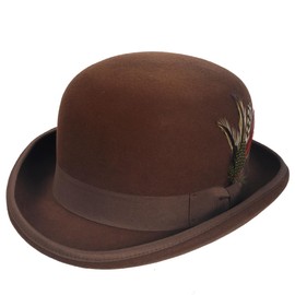 VECRY Wool Fedora Hats for Men Women Felt Church Bowler Derby Hat (Brown,L)