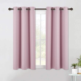 NICETOWN Nursery Window Blackout Drapes with Grommet - Thermal Insulated Home Decor Curtains for Preteen Girls (W42 x L54, Baby Pink, 2 Pcs)