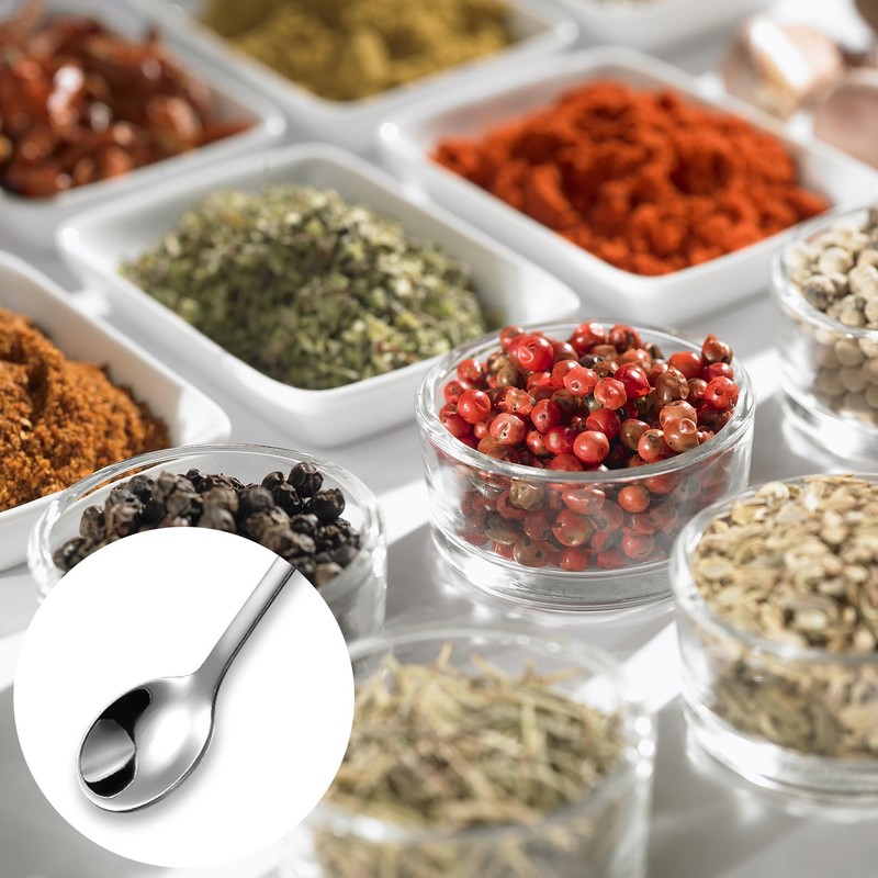 8 Stück Tiny Edelstahl Löffel für Gewürzgläser
