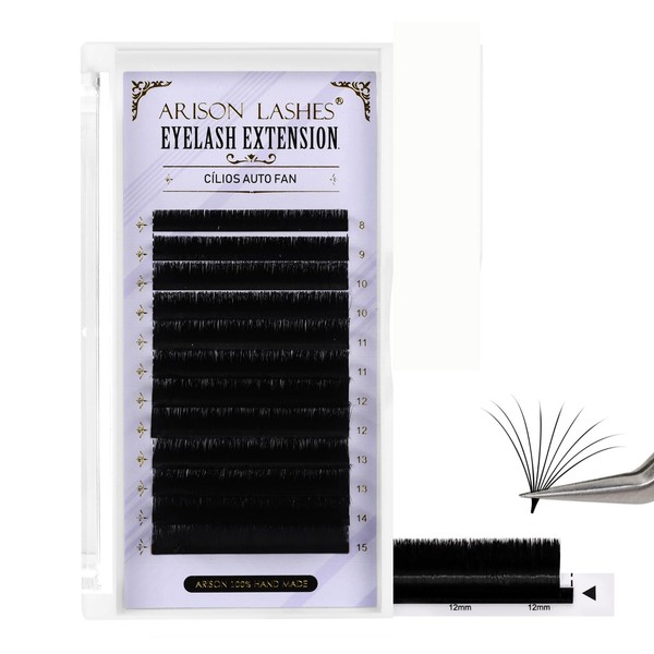 Arison Lashes Easy Fan Lashes, 0.07 C Curl, 8-15mix Eyelash