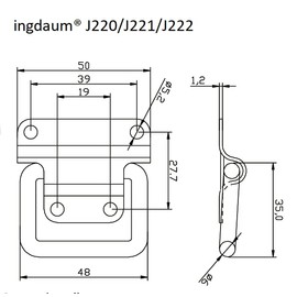 ingdaum® Crate Drop Handle (Pack of 2) Crate Handle, Folding Handle for Crates and Cabinets (J222 A2)