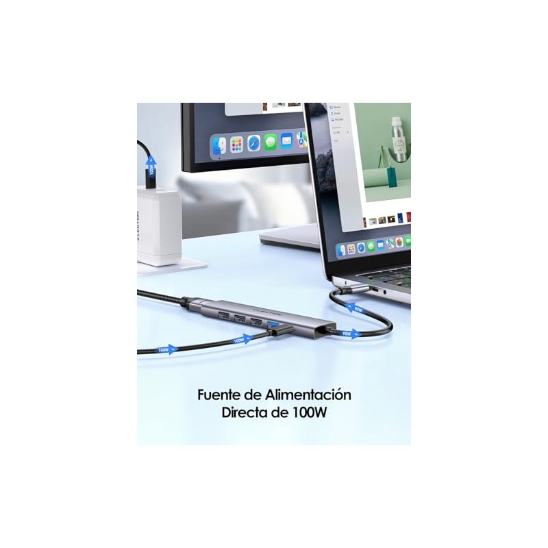 LENTION Hub USB C con HDMI 4K, PD 100W, USB-A