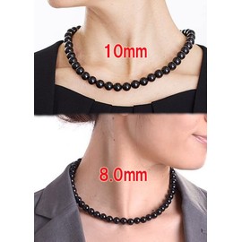 B-style Jet Necklace, Synthetic 0.3 inch (8 mm) Ball 16.5 inches (42 cm), Earrings (Transparent) or Earrings