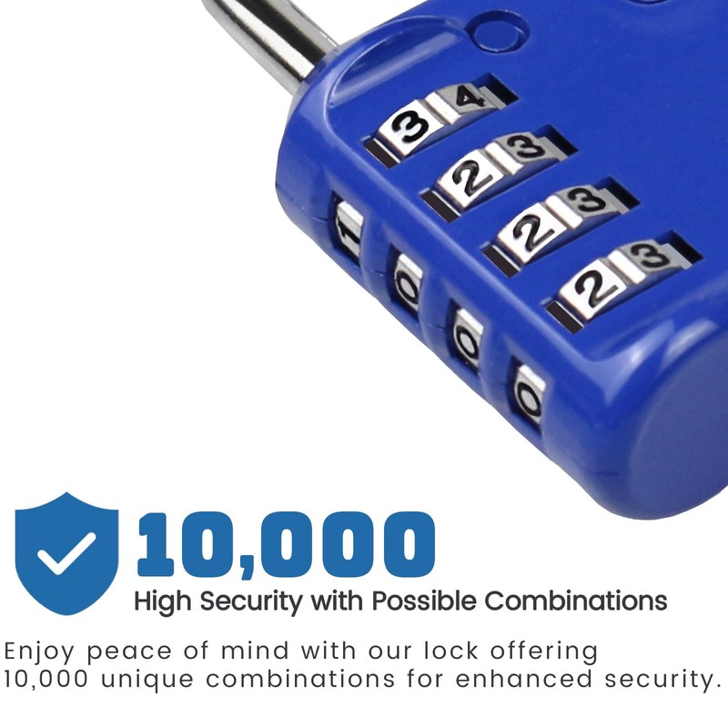RESET- 4 Digit Combination Padlock with 2.4 inch Long Shackle,
