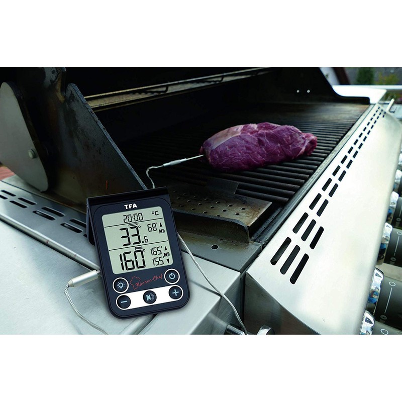TFA Dostmann 14.1512.01 Kitchen Chef Digital Barbecue Thermometer Roasting Thermometer,