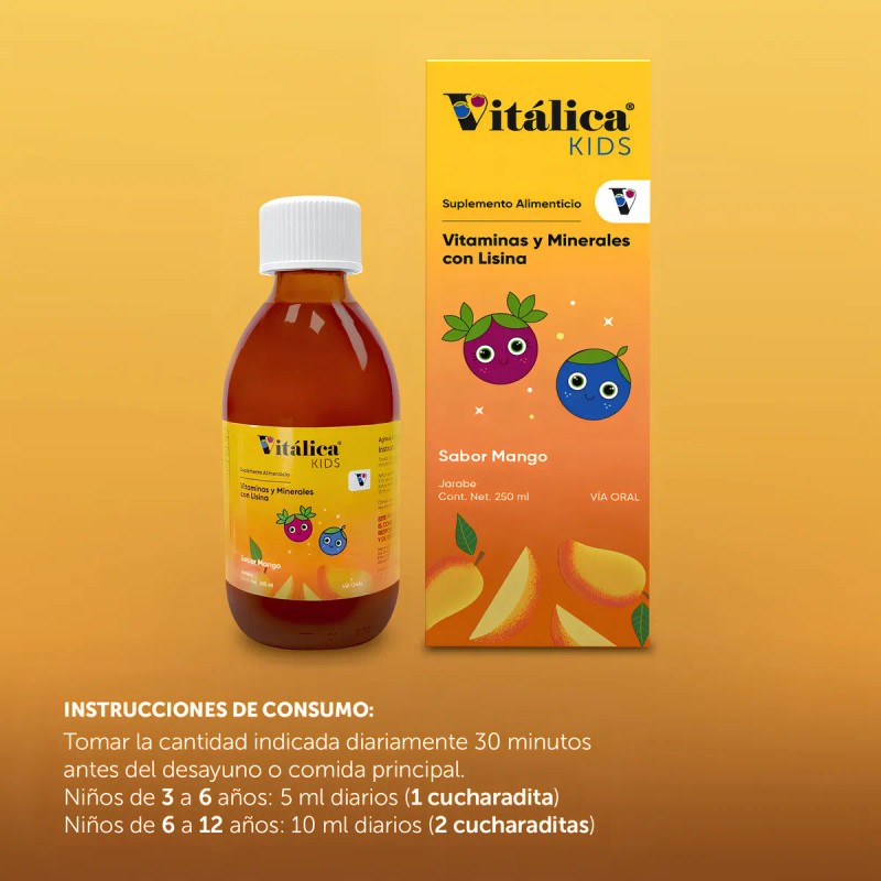 Vitalica Kids Suplemento Alimenticio Jarabe 250 Ml