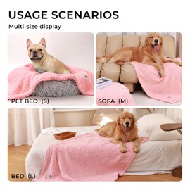 Luciphia Dog Blanket, Premium Fleece Cat Blanket, Soft Sherpa Calming Pet Blanket, Puppy Throw Blanket for Small Medium Dog Cat (Pink,30x20 inches)