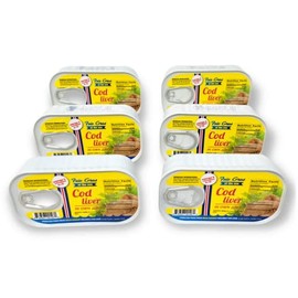 Interpage International Canned Cod Liver In Own Oil 4.3oz Natural Source of Omeaga-3 and Vitamins A&D, Produced from Fresh Wild Caught Cod (Pack of 6)