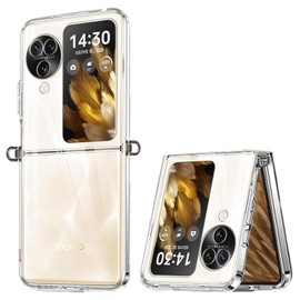 USTIYA Funda para OPPO Find N3 Flip Case Uso Rudo TPU Transparente Cover