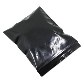 WACCOMT Pack Black Resealable Plastic Bags 5.12mil Thick Small Grip Seal Bags for Beads Jewelry Seeds Coins Poly Plastic Packaging Zipper Lock Closure Bag for Food Storage (100, 3.54x5.12 inch)