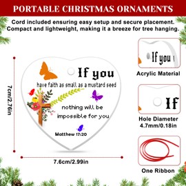 Bible Verse Hanging Ornaments Christian Gifts for Women Men Faith Christmas Ornament Religious Gifts for Girls Sister Son Friends Spiritual Gift Baptism Confirmation Gift Acrylic Keepsake