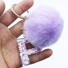 Xsclpomddy Initial Letter Resin Alphabet Key Rings with Fur Ball
