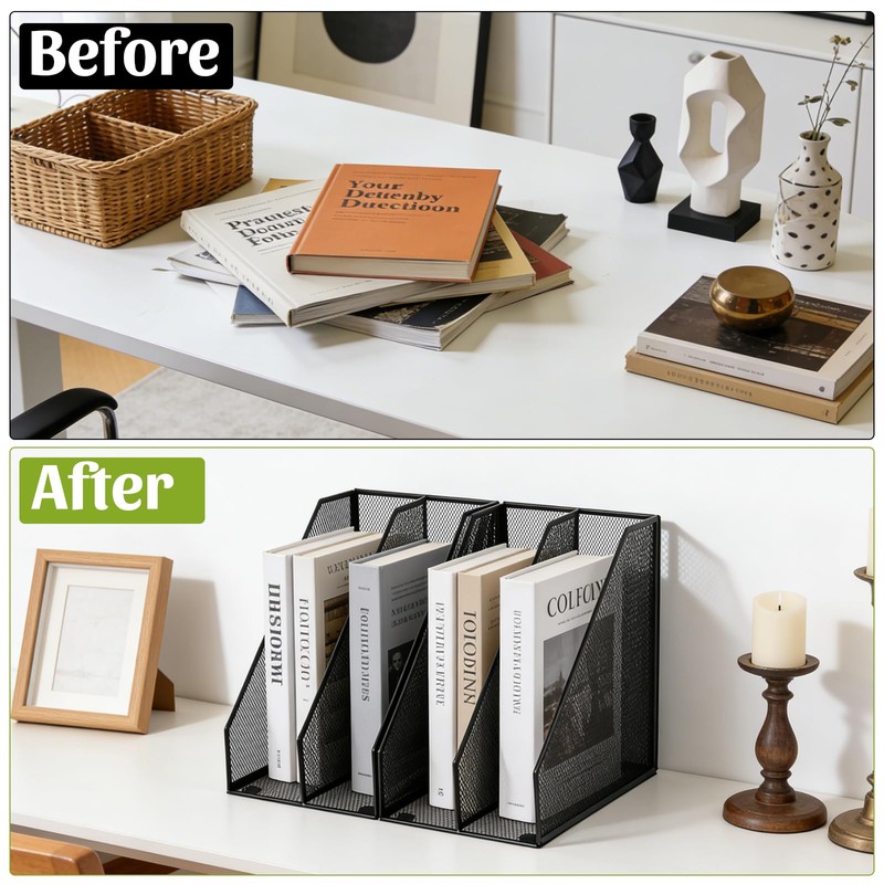 Carperipher Metal Mesh Magazine File Holder, 2 Pcs Desk Document