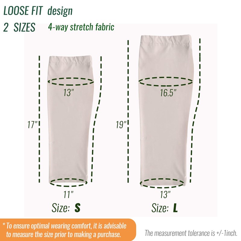 aningkimi UPF 50+ Sun Protection Arm Sleeves, White, Elastic Waistband,
