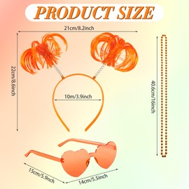 Horolam 80s Costume Outfits Accessories Set for Girls Women 1980s Fancy Party Costume Accessories Set with Tulle Tutu Skirt Heart Sunglasses Necklace Headband for Retro Theme Party Cosplay