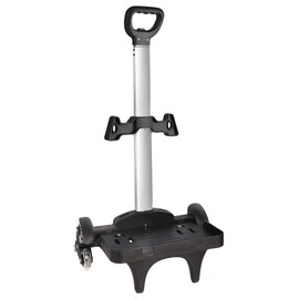 Backpack Trolley, Wheeled Trolley Aluminium Alloy Foldable Hand Cart with Border Base 6 Wheels Rolling Luggage Carts for Kids Teens Adult School Travel (6 Wheels with Edge Guard)