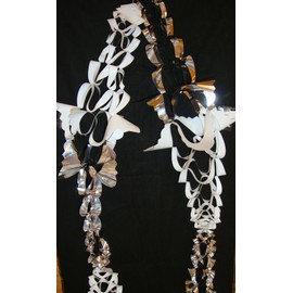Christmas Silver and white Foil Hanging Garland Decoration 2.7m
