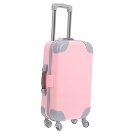 ibasenice Miniature Dolls Suitcase 18 Inch Dollhouse Accessories Travel Suitcase with Rotating Wheels and Adjustable Handle Pink 17 x 9.8 x 4.8 cm ABS Plastic Storage Toy