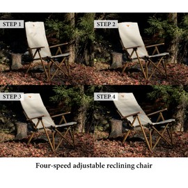 S'more 4-Level Adjustable Camping Chair with Armrests, High Back Reclining Outdoor Chair for Adults, Folding Lawn Chair with Carry Bag for Outdoor, Camping, Sporting Events, Fishing, Picnicking, Black