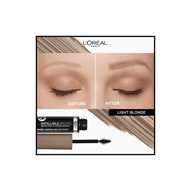 L'Oreal Paris Infallible Volumizing 24H Wear Máscara para cejas, maquillaje