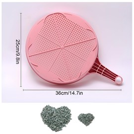 Yueser Round Pollen Sieve for Soil, Compost Sieve, Fine Earth Sieve for Garden, Plastic Sieve, Large Sieve for Soil, Garden Soil, Sand Sieve (Rose)