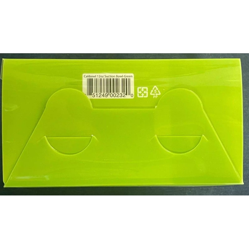 Calibowl Non-Spill Toddler Suction-Base Bowl with Lid, 12-Ounce White/Green