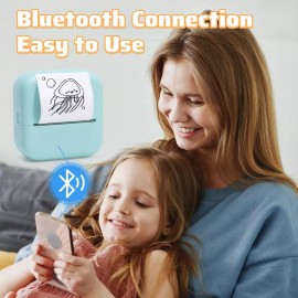 Phomemo M02L Pocket Sticker Maker Inkless Thermal Printer + 6 Roll Paper Gift