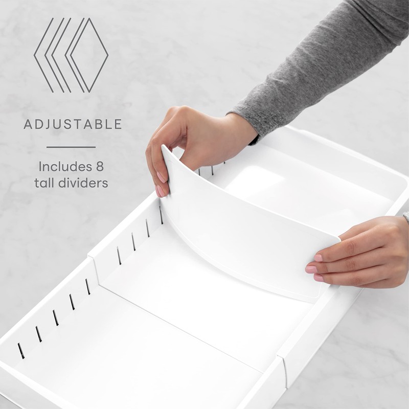 YouCopia StoraLid Food Container Lid Organizer, Expandable with Tall Dividers,