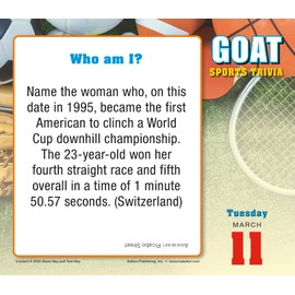 GOAT Sports Trivia 2025 Boxed Daily Calendar